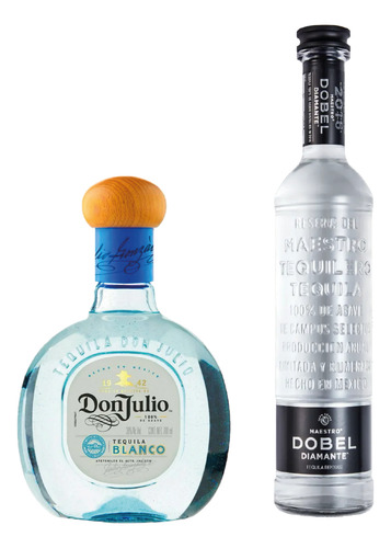 1 Teq Don Julio Blanco 700 Ml Y 1 Maestro Dobel Cristalino