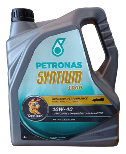 Aceite Petronas Syntium 1000 10w40 Semi-sintetico 4 Litros
