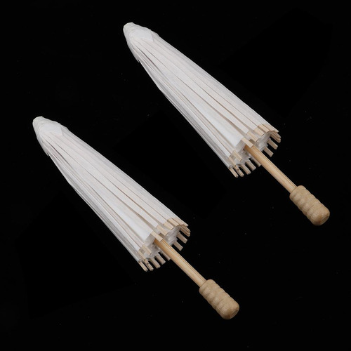 2pcs Mini Em Branco Paper Umbrella Decorativa Umbrella Diy