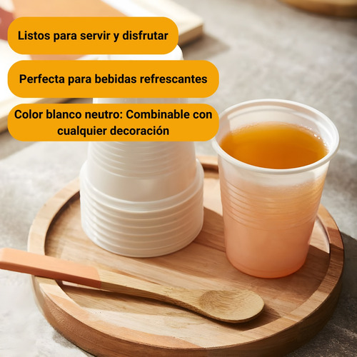 Vasos Descartables Blanco De Plastico Chicos 180cc X 100uni Blanco