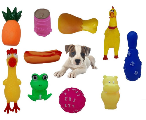 Kit 10 Mordedores Brinquedo Diversos P/ Cachorros Pequenos