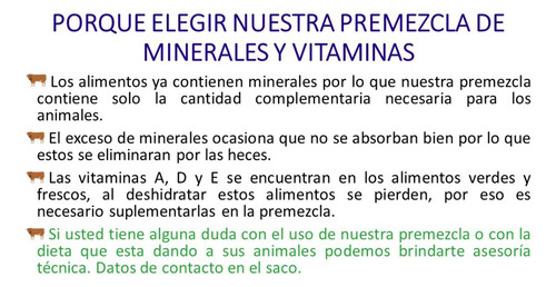 Sales Minerales Y Vitaminas Para Ganado Bovino - 45 Kg