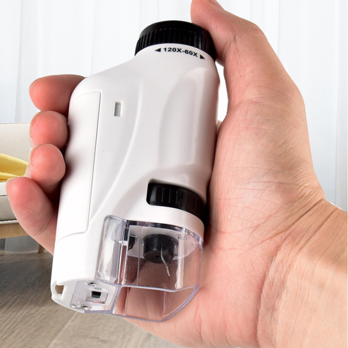 Mini Microscopio De Mano De 3 Piezas Con Luces Led Para La