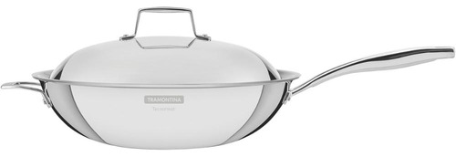 Sartén Antiadherente Tramontina para Wok de triple grano, 32 cm, color Inox