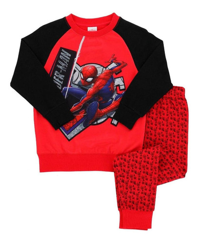 Pijama Niño Algodón Spiderman Rojo Talla 4 Art.30776