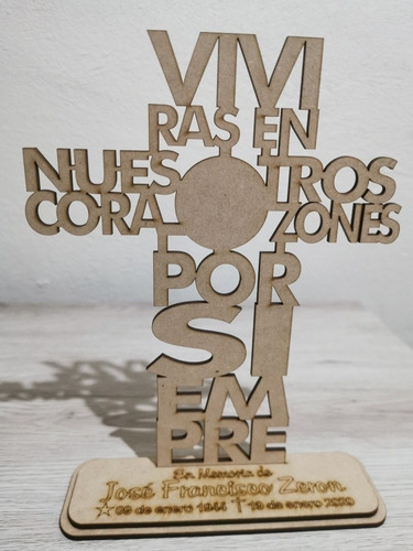 20 Cruz Para Difunto 25 Cm De Alto Personalizado En Mdf