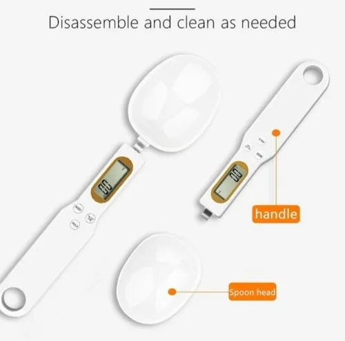 Cuchara Balanza Cocina Digital Precisión Led Pila Incluída Blanco