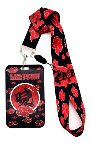 Porta Carnet Y Lanyard Naruto Anime Akatsuki Nube Gafete