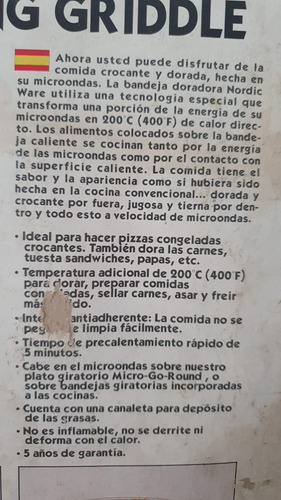 Plato P/ Gratinar Cocinar Microondas Importado - Usado