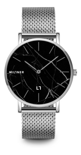 Reloj Camden Marble Silver Black Millner