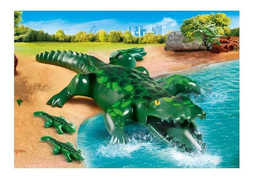 Playmobil Cocodrilo Con Bebés, Colorido