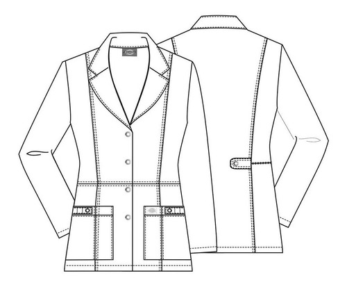 Imagen 6 de 7 de Dickies 82400 Bata Médica De Mujer Xtreme Stretch Corta