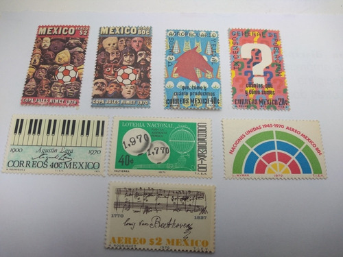 Imagen 1 de 5 de 8 Timbres Postales México 1970 Nuevos