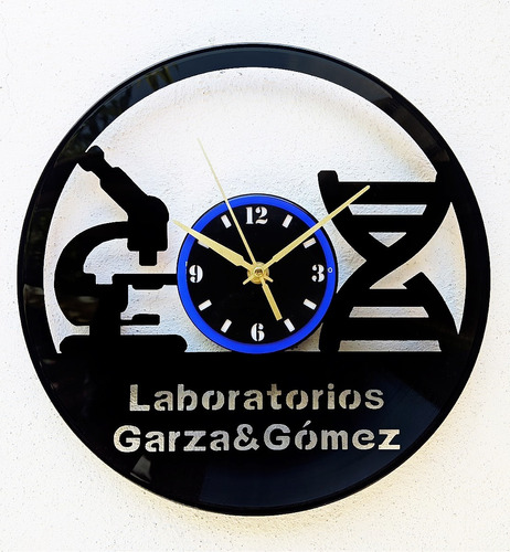 Reloj Disco Vinil Vinilo Laboratorio Análisis Clínicos Pers.