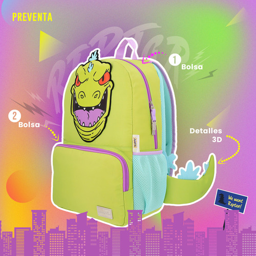 Mochila Reptar Con Gorrito Rugrats Por Yadatex