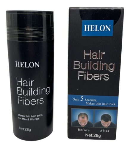  Helon Fibras Capilares 28 Gr Calvicie, Color Negro   