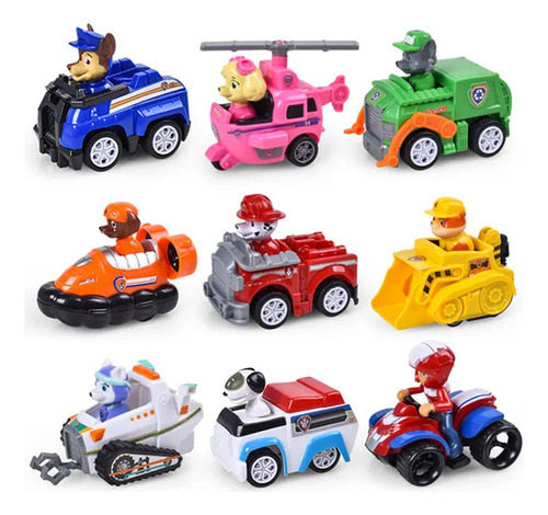 Set 9 Figuritas Paw Patrol Coleccionables Juguete Niño Niña