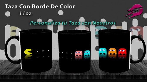 Imagen 1 de 1 de Taza Borde Color Amarilo Pacman-001b