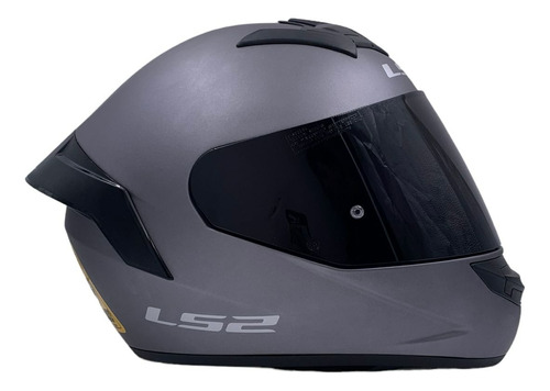 Casco Integral Ls2 Ff352 Gris Mate Spoiler Y Visera Negra