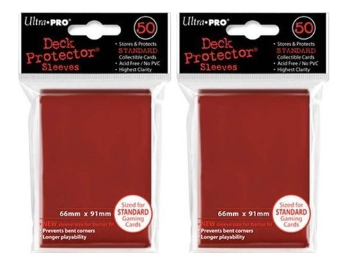 100x Ultra Pro Protectores De Cubierta Roja Mangas Estandar