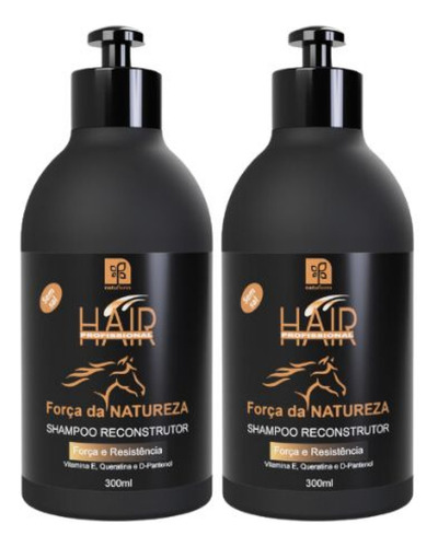 Shampoo Reconstrutor Força Natureza 300ml Natuflores Kit 2un