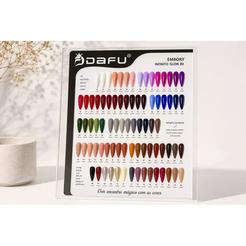 Esmaltes em Gel Marrons Vermelhos Nudes Branco Renda Dafu Vinho Infinito Glow 80 Cores Unhas Alta Pigmentação Sem Hema Sem TPO 12ml