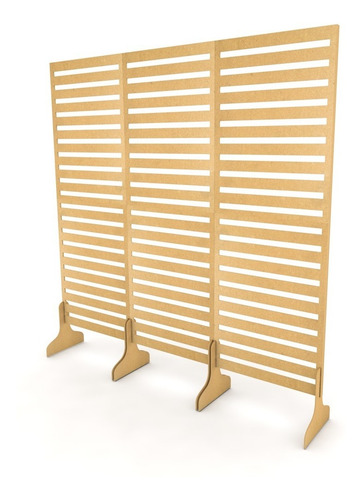 Painel Ripado Triplo 1.95x2.05 Alt Decoração Festa Mdf