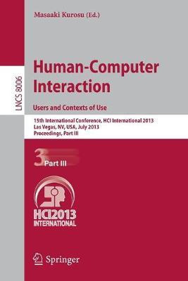 Libro Human-computer Interaction: Users And Contexts Of U...