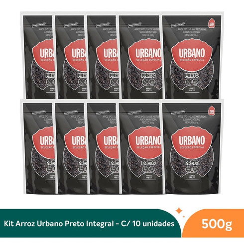 Arroz Preto Integral Urbano - 500g Fardo Com 10 Un