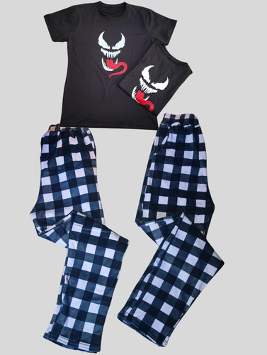 Set Pijama Pareja 2 Playeras Y 2 Pantalones Con Bolsasunital