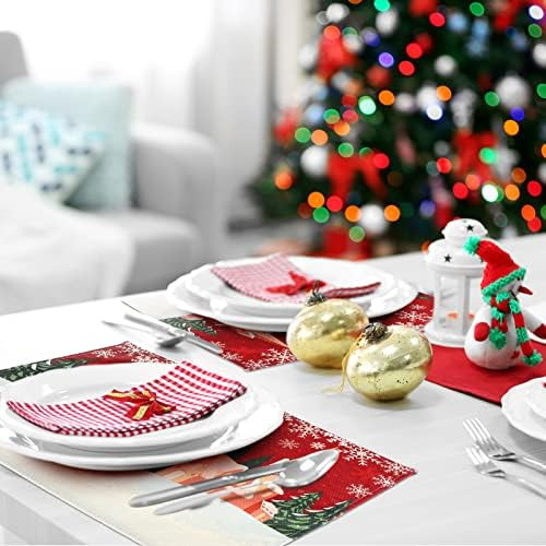 8 Manteles Individuales De Navidad Con Diseño De Muñeco De N