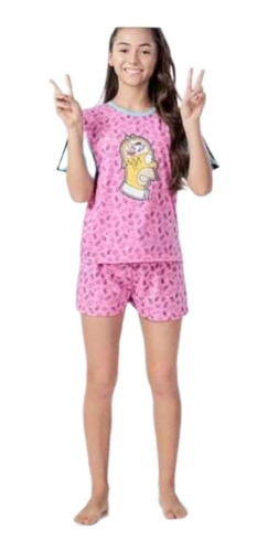 Pijamas Para Niñas De Los Simpson, Talla 12-14-16 De Algodón