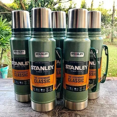 Termo Stanley 1 Litro Con Pico System Matero Cebador Mate 1l Verde Clasico - Pico Blanco