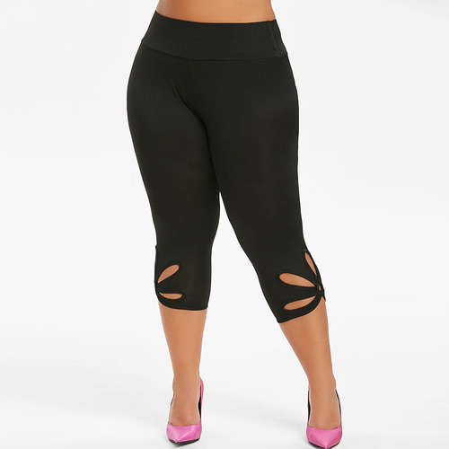 Pantalones J A La Moda Para Mujer, Talla Grande, Lisos, Huec