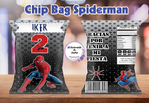 15 Bolsas Golosineras Chipsbags Hombre Araña Spiderman Papel