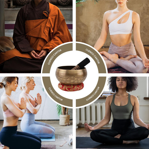 Juego De Cuenco Tibetano Para Meditación Yoga Calibre 21 Cm