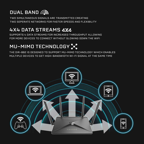Router Inalámbrico D-link Con Aplicaciones En La Nube, Negro