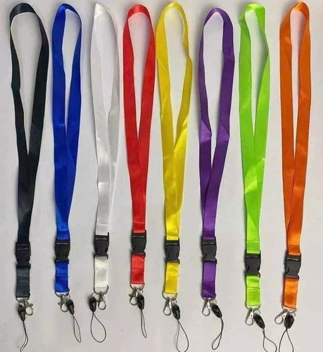 Imagen 4 de 5 de 50 Lanyard Delgadas + Porta Credenciales 50 Surtidos Colores