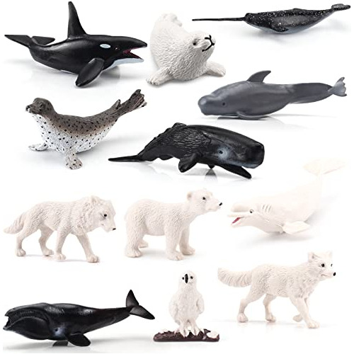 Gaicom Arctic Polar Animales Modelo Playets 12 Pcs J95dj