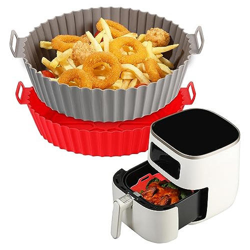 Foopama Air Fryer Silicone Liners, Pot 2 Pcs Reutilizable No