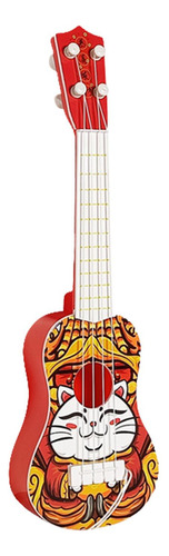 Brinquedo Ukulele De Simulação De Desenho Pequeno Gato