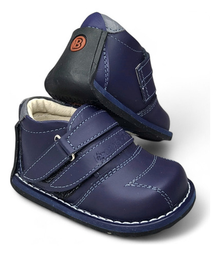 Zapato Pibe Doble Pega Azul Para Niño Bebé