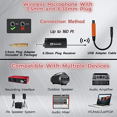 Sistema De Micrófono Inalámbrico, Micrófono Uhf, Amplia Comp