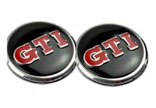 Emblema Alumínio Golf Gti 14mm - Conjunto Com 2 Peças