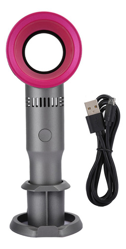 Ventilador Recargable Rosa Sin Aspas, Mini Portátil Usb