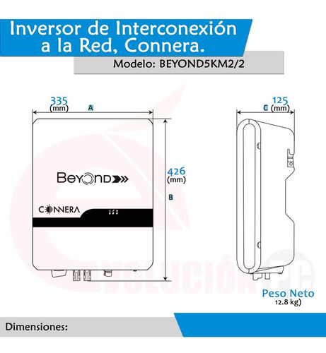 Imagen 5 de 6 de Inversor De Interconexion A Red Connera Serie Beyond 5 Kw