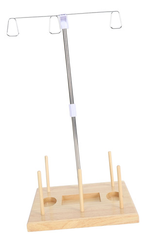 Soporte Para Hilo De Bordar, Estable, Base De Madera, Bobina