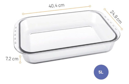 Molde Para Hornear 5 Lts Rectangular