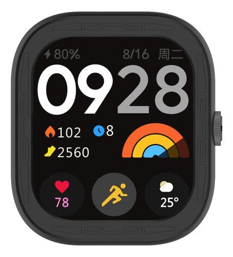 Caja De Reloj De Silicona Negra For Redmi Watch 4