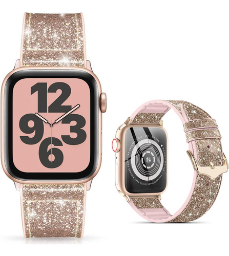 Malla Para Apple Watch 42/44mm Ctbb Glitter Champagne